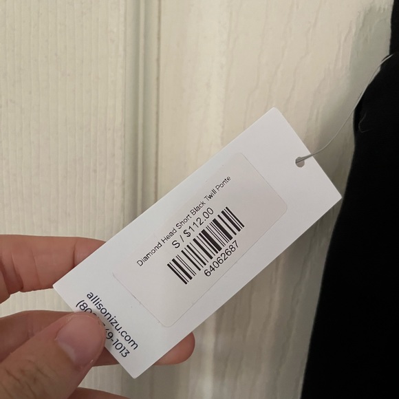 NWT Allison Izu diamond head short black twill pointe shorts size small - Picture 7 of 7